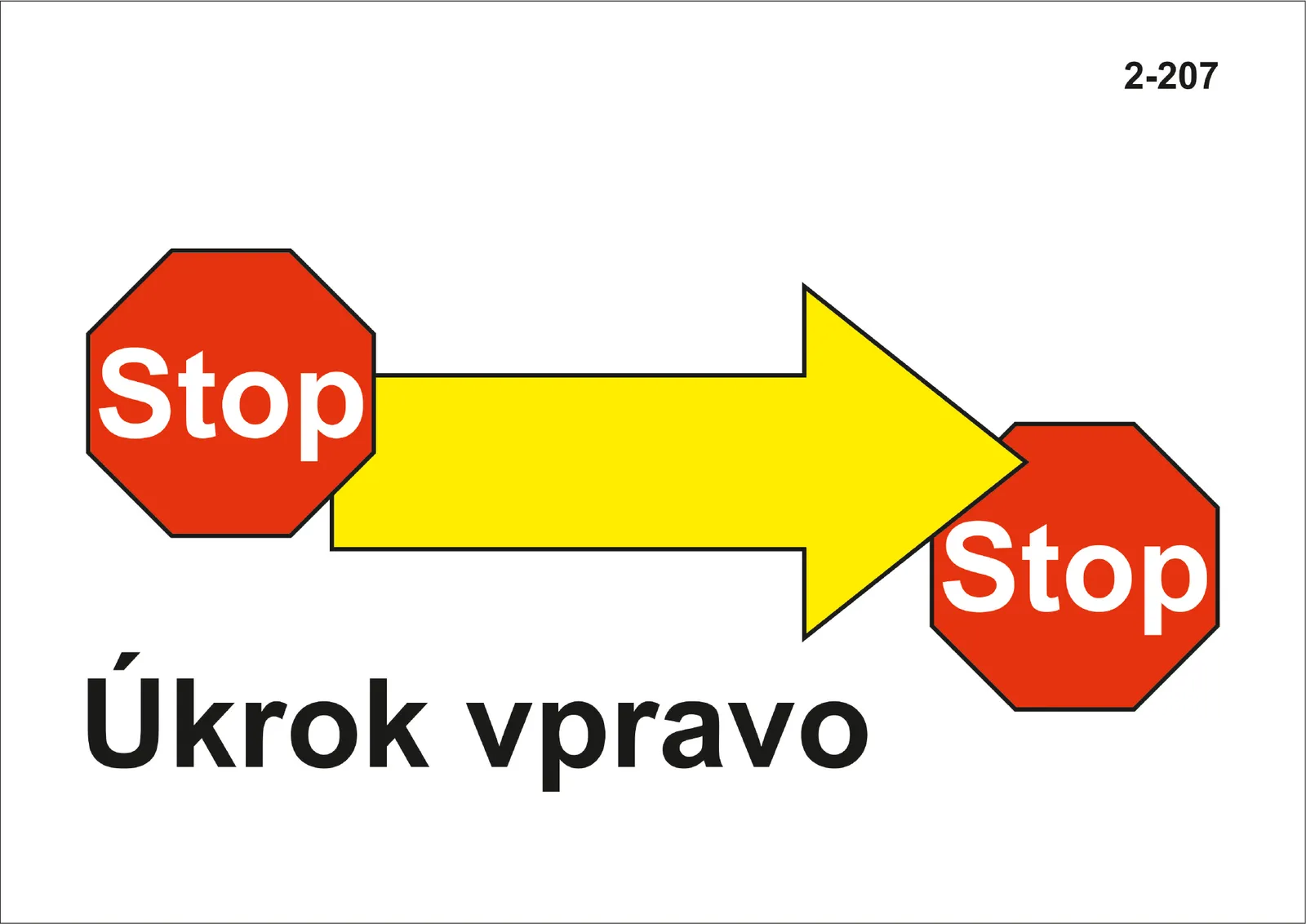 2-207 Stop – úkrok vpravo – stop
