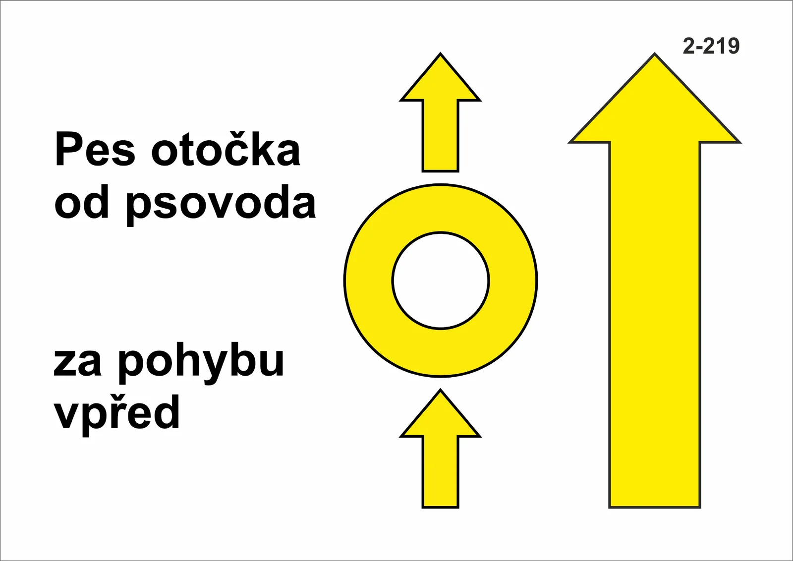 2-219 Pes otočka vně od psovoda – za pohybu