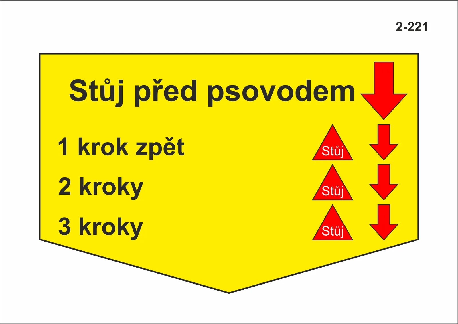 2-221 Stůj před psovodem – 1, 2, 3 kroky zpět