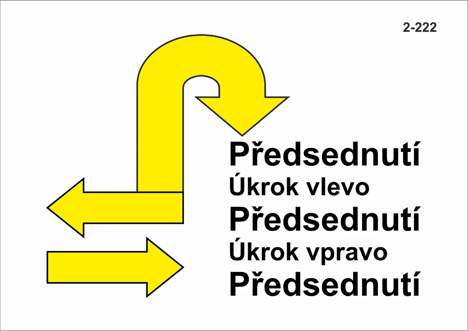 2-222 Předsednutí – úkrok vlevo – úkrok vpravo – předsednutí