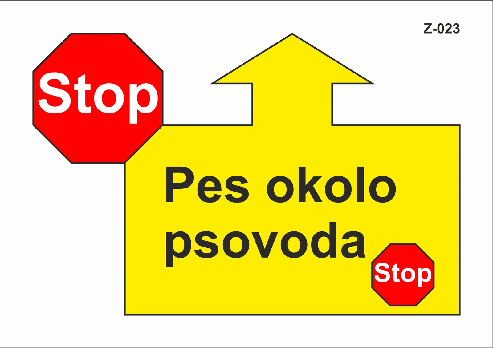 Z-023 Stop – pes okolo psovoda – stop